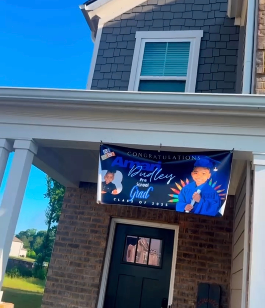 Custom Graduation Banner (Personalized with Name, Photo & School Colors)